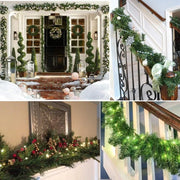 Christmas Garland Decoration,Artificial Pine Garland Decor for Outdoor Indoor Green Greenery Fireplaces Holiday Party Decoration