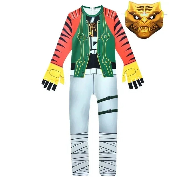 l2025l New Cosplay Halloween Kids Costume Cartoon Fish Boss Jumpsuit Boy Christmas Birthday Party Funny Costumes Carnival Cospla