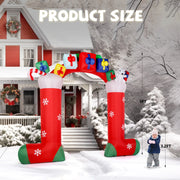 9ft Christmas Socks Arch 11 LED Lights Christmas Festive Arch Decoration 24.00W Festive Atmosphere Inflatable Air Model