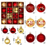 Christmas Tree Decoration 42PCS 6CM Balls Ornaments Set For Xmas Hanging Holiday Home Supplies Christmas Year Party Gifts New
