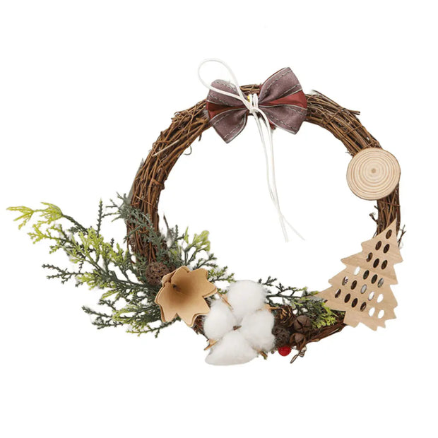 Christmas Hanging Decorations Versatile PVC Door Decor Wreaths Bow/Berry/Santa/Reindeer Artificial Wreaths Home New Years Gifts