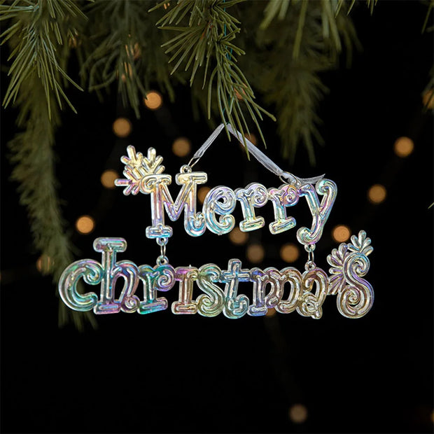 Transparent Christmas Hanging Decoration Snowflake Candy Star Crown Christmas Tree Ornament Acrylic Shopwindow