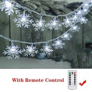 Christmas Tree Decorations 1M-30M LED Garland Holiday Snowflakes String Fairy Lights Ornaments for Home Party Noel Navidad 2026