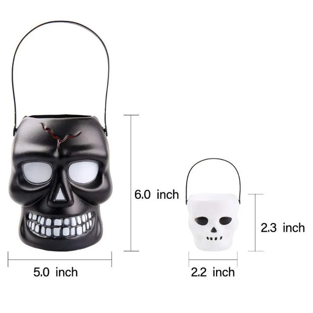 Halloween Candy Bucket Portable Candy Barrel Lightweight Shaped Trick or Treat Basket Ornament Halloween Party Decoration