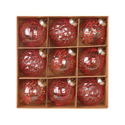 9Pcs 8cm Wine Red Christmas Ball Ornaments Dark Green White Christmas Tree Party Decoration New Christmas Spheres Pendant