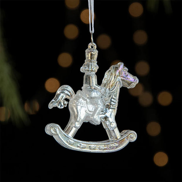 Transparent Christmas Hanging Decoration Snowflake Candy Star Crown Christmas Tree Ornament Acrylic Shopwindow