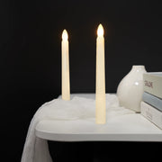 FPOO LED Flameless Taper Candles Tall Tapered Candle Battery Operated Warm White Flickering Flame Led Lights Handheld Home Decor