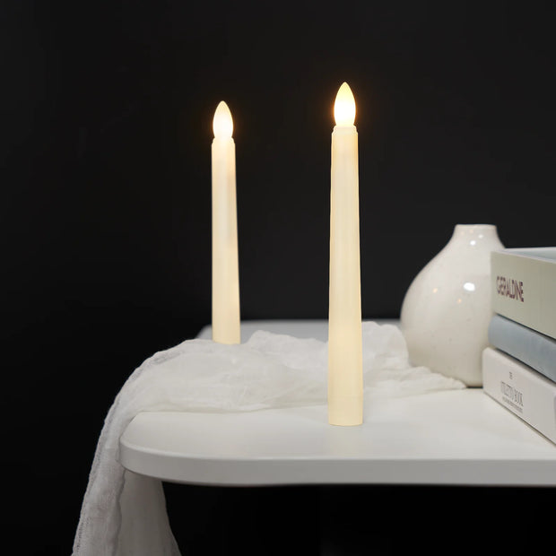 FPOO LED Flameless Taper Candles Tall Tapered Candle Battery Operated Warm White Flickering Flame Led Lights Handheld Home Decor