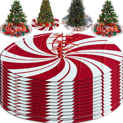 Christmas Tree Skirt Xmas Tree Mat Plush Trees Skirts Flowers Surround Bottom Carpet Base Round Cover Rug New Year Party Decor