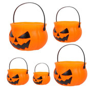 Popular Halloween Pumpkin Bucket Candy Bucket Kids Candy Trick Or Treat Prop Halloween Party Decoration Prop Supplies 5PCS
