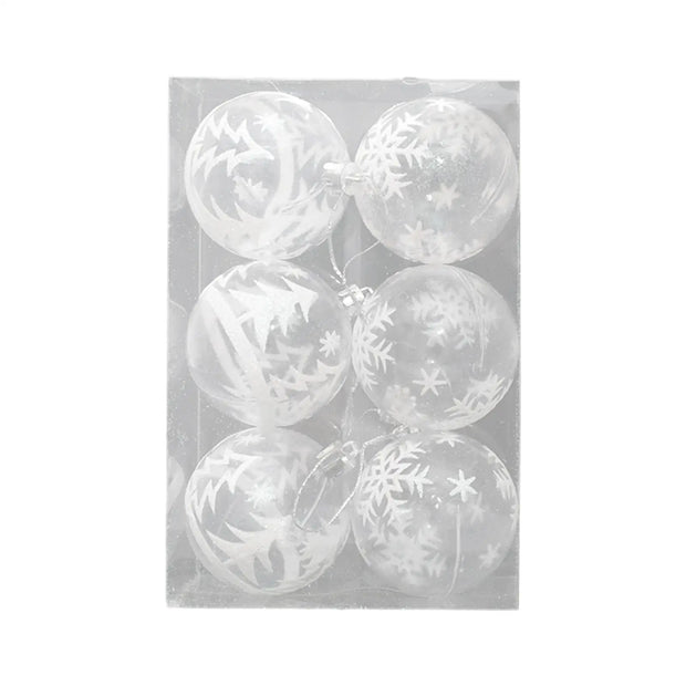 6Pcs Christmas Tree Balls 60mm Small Christmas Tree Decoration Ornaments for Xmas Christmas Tree Festive Home Party Wedding