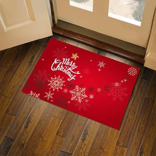 2025Merry Christmas Welcome Doormat Living Room Front Door Entrance Foot Mat Bedroom Bath Rug Christmas Decorations