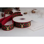 New 10/15/25mm 15 Meters Christmas Ribbon Printed Grosgrain Ribbon Tape For Handmade Design Christmas Decoration Gift Packing