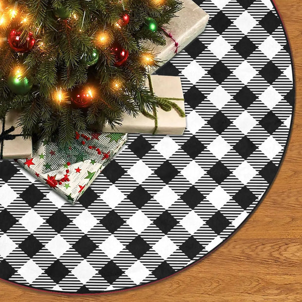 Forest Wreath Christmas Tree Skirt 36" Fall Tree Skirt Mushroom Fox Rabbit Deer Tree Mat for Thanksgiving Christmas