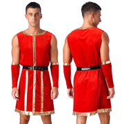 Mens Roman Spartan Gladiator Warrior Costume Ancient Greek Mythology God Toga Fancy Dress Up Halloween Cosplay Costumes
