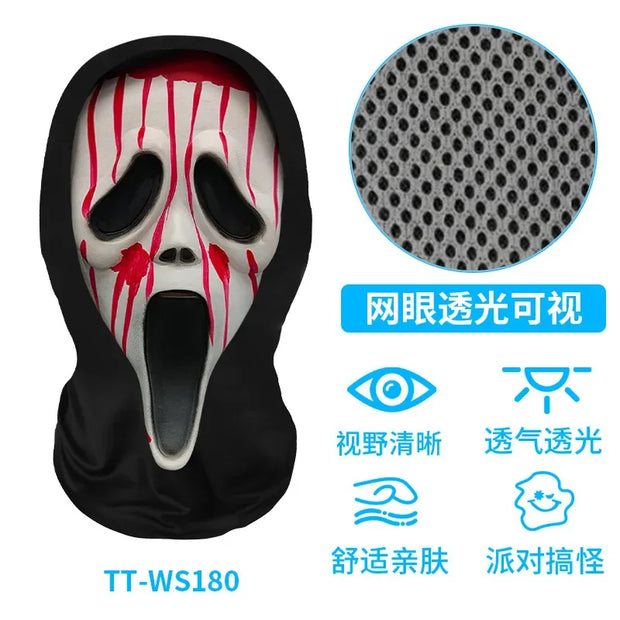 Halloween Horror Masks Skull Ghost Funny Masquerade Scream Digital Print Thriller Grimace Mask Cosplay Props Party Mask