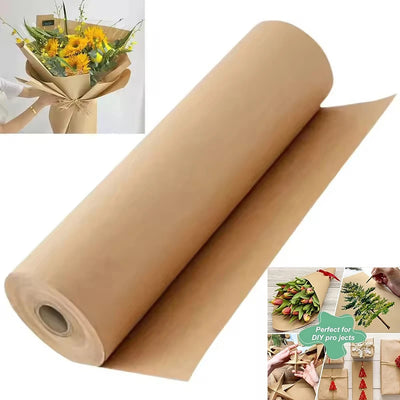 5/10M Brown Kraft Paper Roll DIY Gift Wrapping Kraft Paper Roll for Painting Art Craft Gift Party Christmas Day Gift Packing