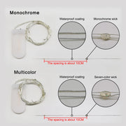 Mini LED String light 2M Silver Wire Fairy Lights for Garland Home Christmas Wedding Party Decoration Powered by CR2032 Battery