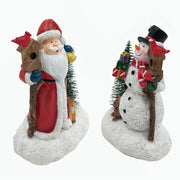 Christmas decorations, Santa Claus Snowman, Christmas holiday party decorations, LED lights, tabletop statues