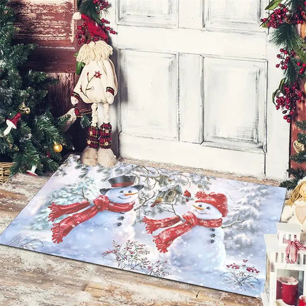 Christmas Floor Mat Entrance Doormat Bedroom Bath Toilet Anti Slip Carpet 2024 Merry Christmas Decoration for Home New Year Gift