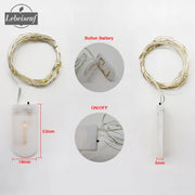 Mini LED String light 2M Silver Wire Fairy Lights for Garland Home Christmas Wedding Party Decoration Powered by CR2032 Battery