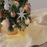Light Up Small Artificial Christmas Tree, Decorated with Ornament for Home, Festive Ornament Durable and non-toxic PVC