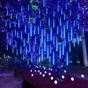 8 Tubes Christmas String Light Outdoor Tree Snowfall LED Dripping Icicle Shooting Star Light Meteor Shower Cascading Lights 2024