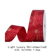 10 Yards/Roll Christmas Series Ribbon Festive Atmosphere Tree Decoration Xmas Gifts Packaging DIY Handmade material Cake Baking