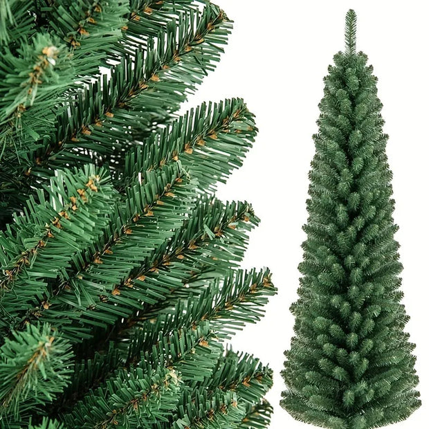 Artificial Christmas Tree Pointed Head PVC Pencil Green Christmas Tree 1.2m To 2.7m Home Christmas Atmosphere Decoration Supplie