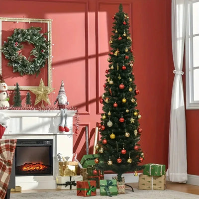 Artificial Christmas Tree Pointed Head PVC Pencil Green Christmas Tree 1.2m To 2.7m Home Christmas Atmosphere Decoration Supplie
