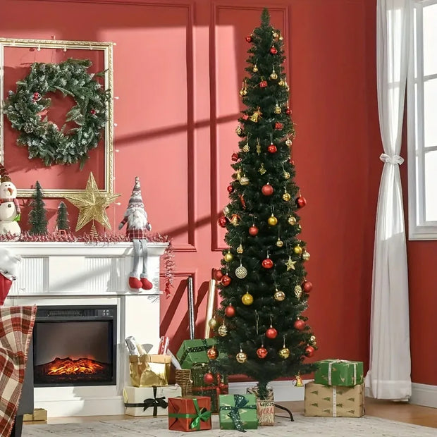 Artificial Christmas Tree Pointed Head PVC Pencil Green Christmas Tree 1.2m To 2.7m Home Christmas Atmosphere Decoration Supplie