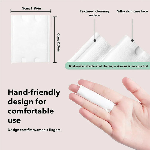50/100Piece Disposable Makeup Pads Cleansing Puffs Makeup Remover Pads Suitable for face use、Eye and Lip Makeup Remover、Nail Rem