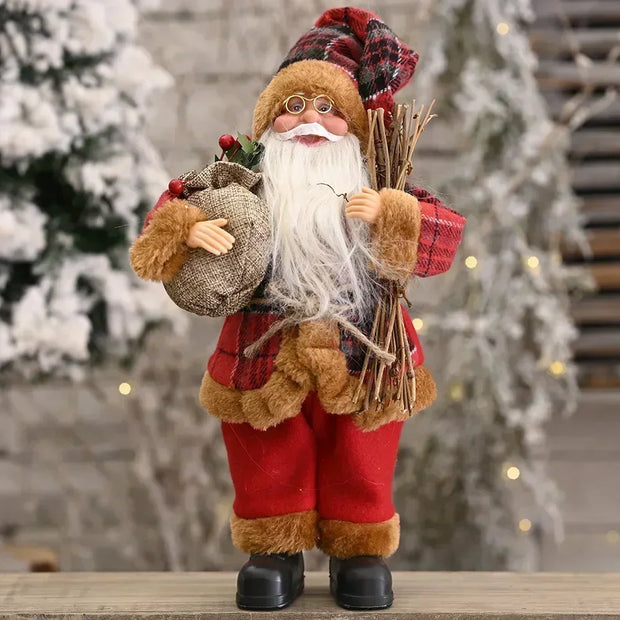 1~4PCS 2025 Christmas Decoration for Home Santa Claus Plush Doll 30cm Navidad Party Decor Xmas Ornaments New Year Gift
