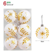 6Pcs/box 6cm Christmas Ball Ornaments Xmas Tree Hanging Pendant Christmas Decorations for Home 2024 Navidad Natal New Year Gift