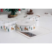 New 10/15/25mm 15 Meters Christmas Ribbon Printed Grosgrain Ribbon Tape For Handmade Design Christmas Decoration Gift Packing