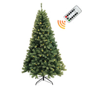 Artificial Christmas Tree with Remote Control Green Holiday Tree for Living Room Office Party Decoration, Premium Hinged Artific