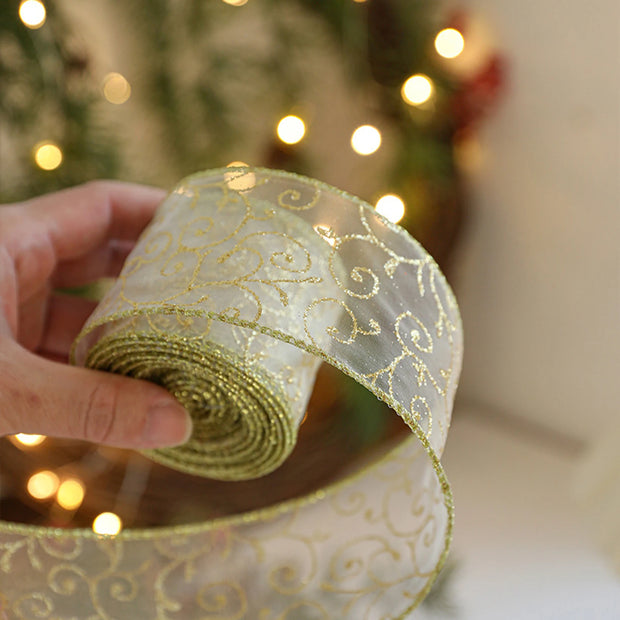 Christmas Decoration Ribbon Silk Ribbon Christmas Gift Tie Gift Box Tie Festive Atmosphere Decoration Supplies Ribbon Wrapping