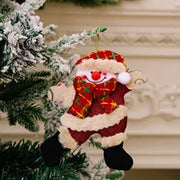 Christmas Tree Decorations - Adorable Dancing Santa, Snowman, Deer & Bear | Soft Plush Hanging Ornaments | Xmas Holida