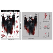 Halloween Horror Stickers Blood Fingerprint Hanging Ghost Pumpkin Skull Window Glass Sticker Happy Halloween Party Decor 2025