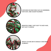 2M Merry Christmas Decorations Strip Ribbon Christmas Tree Ornament Bears Gingerbread People Snowmen New Year Supplies Red Green