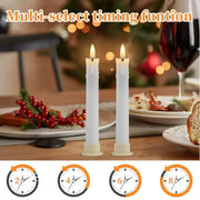 6/12Pc 6.6inch LED Flameless Taper Candles with Remote Flickering CandleSticks Plastic Window Candles for Halloween Christmas