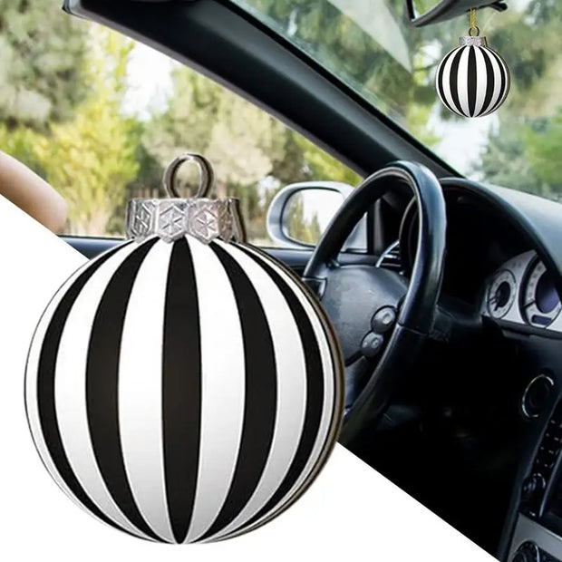 8/6/5/4/3cm Christmas Balls Black White Hand-Painted Hanging Ball Xmas Tree Pendants Ornaments Home Decor 2025 New Year Gifts