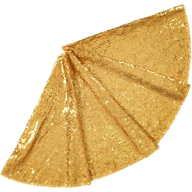 60/90/120cm Gold Christmas Tree Skirt Decoration Sequin Tree Skirt Red Silver Christmas Tree Decoration Bottom Apron Tree Skirt