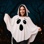 White Halloween Cloak Cape Fright Clothes Trick-or-Treat Spooky Pumpkin Cloak Black Eye Full Suit Ghost Cosplay Costume