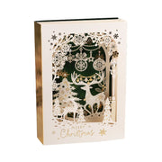 Christmas 3D Greeting Card Creative Small Card Exquisite and Premium Christmas Eve Gift Elk Decoration Gold Greeting Card 2025