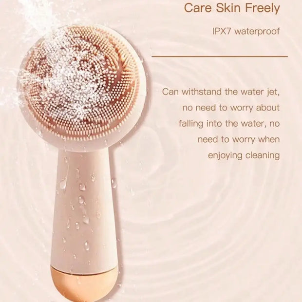Electric Silicone Brush Facial Brush Skin Massager Wireless Charging Cleansing Waterproof  Vibration Beauty Instrument Care