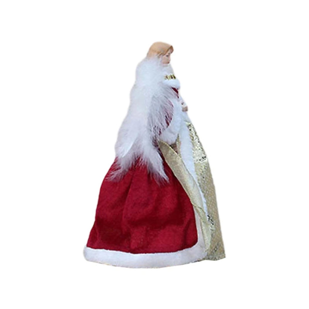 Christmas Tree Toppers Girl Shaped Ornament Angeled Statue Plush with feather Wing  Angeled Decorations for Party Supplies