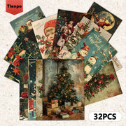 32pcs Christmas star piece 3.94x5.7in Christmas card, message card, vintage postcard, Christmas greeting card