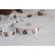 New 10/15/25mm 15 Meters Christmas Ribbon Printed Grosgrain Ribbon Tape For Handmade Design Christmas Decoration Gift Packing