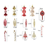 Candy Decorations for Christmas Tree,Red And Gold Candy Cane,Pine Cones,Christmas Home Decoration 2025,Xmas Tree Ornament